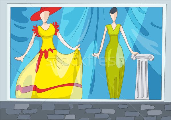 Cartoon background of clothes shop. Stock photo © RAStudio