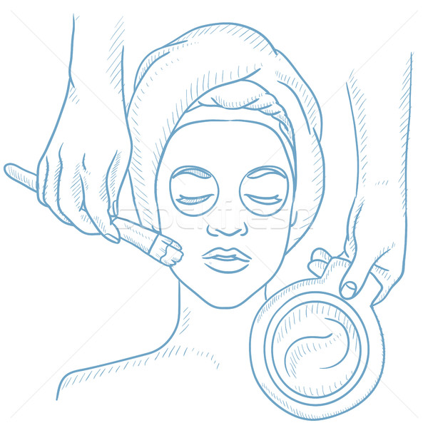 Kobieta salon piękności procedura kosmetycznych maska Zdjęcia stock © RAStudio