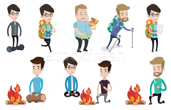 Stock photo: Vector set of traveling people.