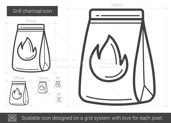 Grill charcoal line icon. Stock photo © RAStudio