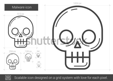 Il malware line icona vettore isolato bianco Foto d'archivio © RAStudio