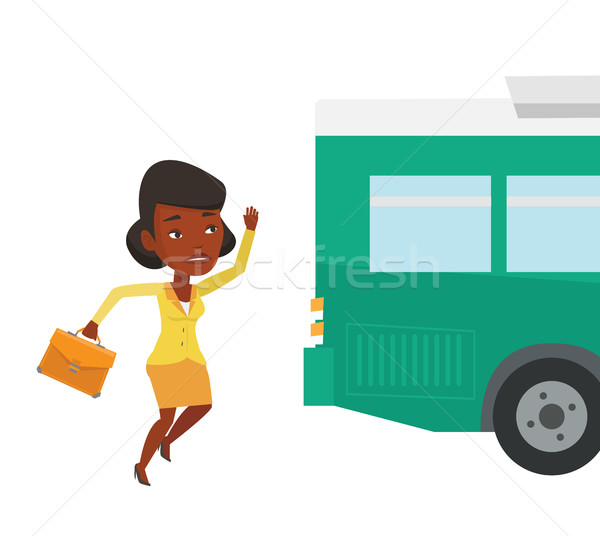Latecomer woman running for the bus. Stock photo © RAStudio
