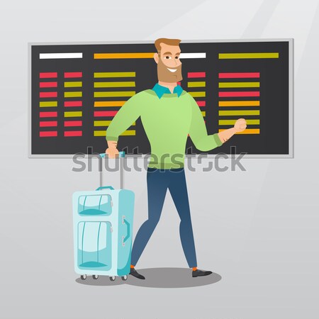 Young woman waiting for flight at the airport. Stock photo © RAStudio