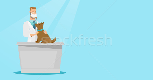 Veterinarian examining dog vector illustration. Stock photo © RAStudio