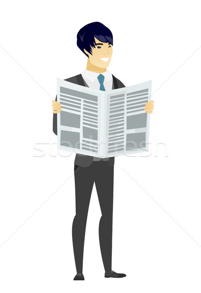 Groom reading newspaper vector illustration Stock photo © RAStudio