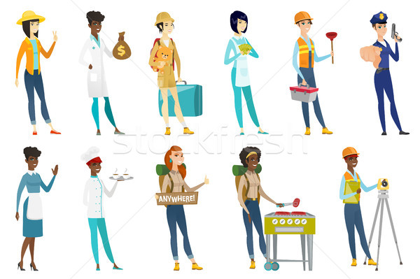 Professional women vector illustrations set. Stock photo © RAStudio