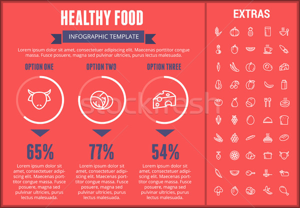 Foto d'archivio: Cibo · sano · infografica · modello · elementi · icone · personalizzabile