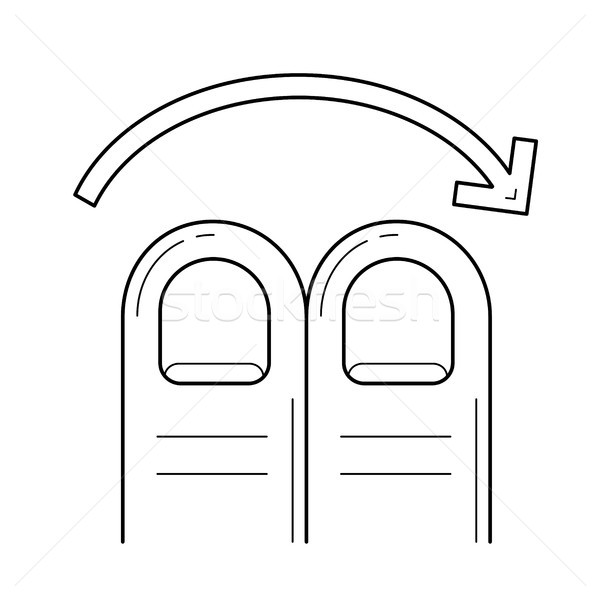 Two-finger swipe right line icon. Stock photo © RAStudio