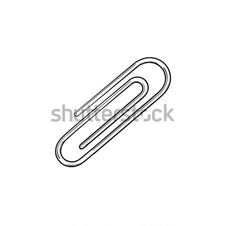 Clip for papers hand drawn sketch icon. Stock photo © RAStudio