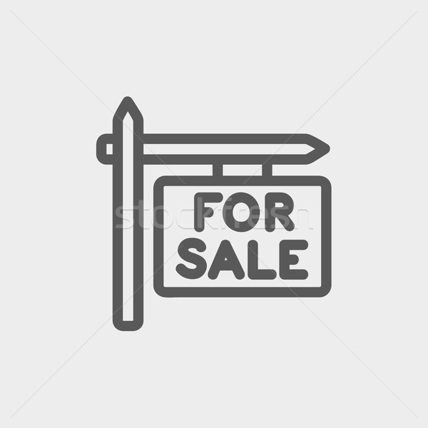 продажи знак тонкий линия икона веб Сток-фото © RAStudio
