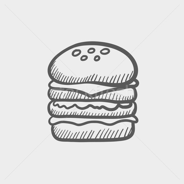 Double burger sketch icon Stock photo © RAStudio