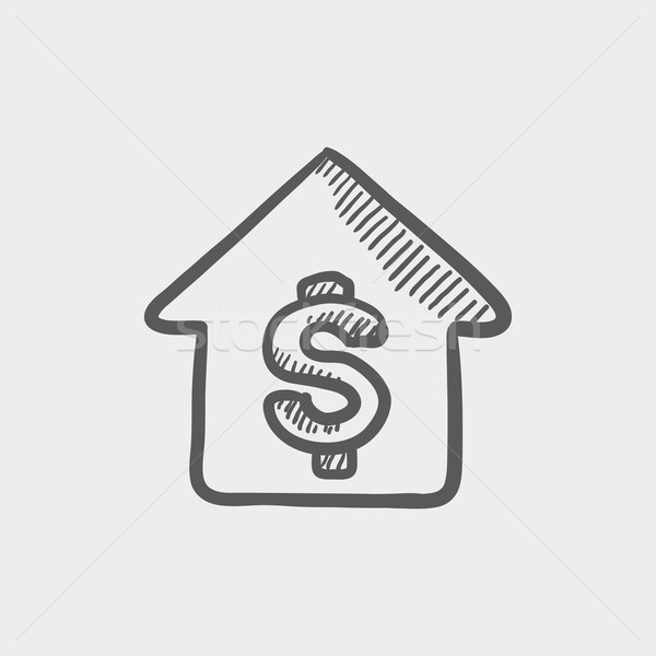 Maison hypothèque croquis icône web mobiles [[stock_photo]] © RAStudio
