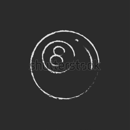 Billard Ball Symbol gezeichnet Kreide Hand gezeichnet Stock foto © RAStudio