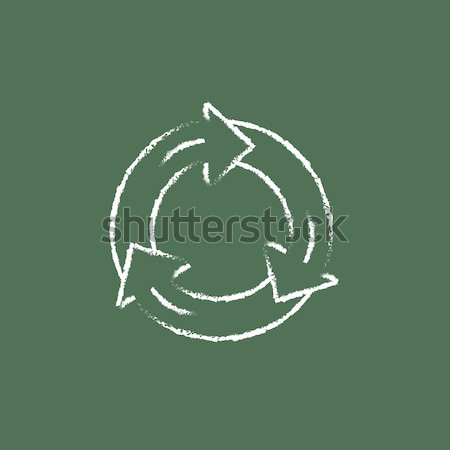 Two circular arrows icon drawn in chalk. Stock photo © RAStudio