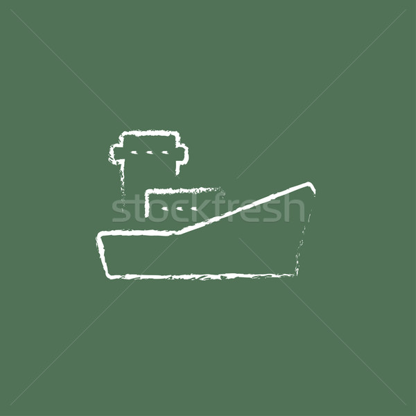 Vracht containerschip icon krijt Stockfoto © RAStudio
