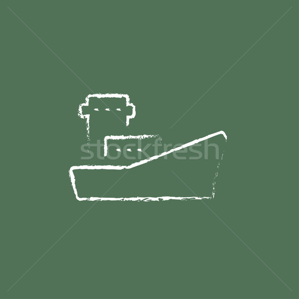 Cargo container ship icon drawn in chalk. Stock photo © RAStudio