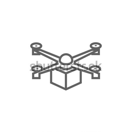Drone delivering package line icon. Stock photo © RAStudio
