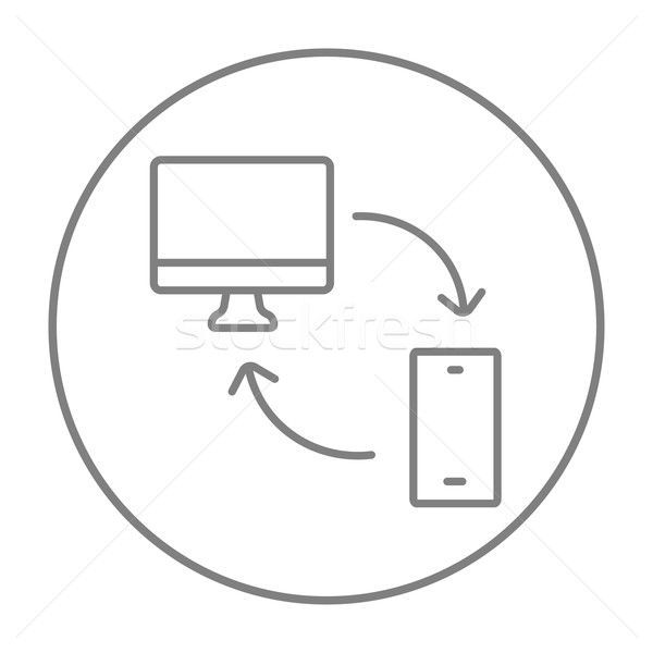 Computer mobile line icona web Foto d'archivio © RAStudio