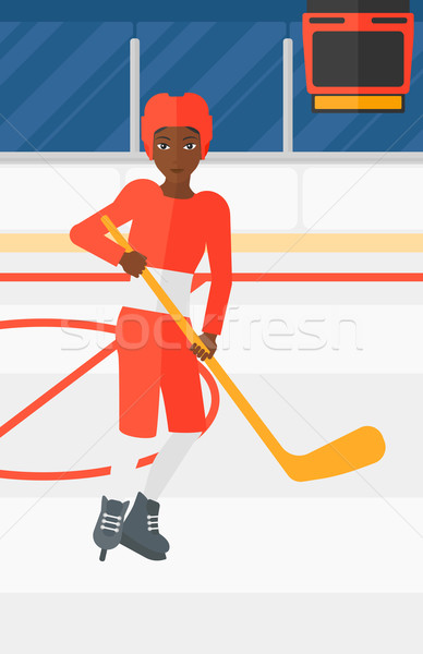 игрок Stick женщину катание льда Сток-фото © RAStudio