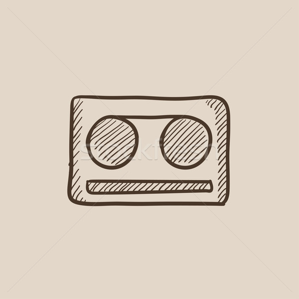 Kazetta szalag rajz ikon háló mobil Stock fotó © RAStudio