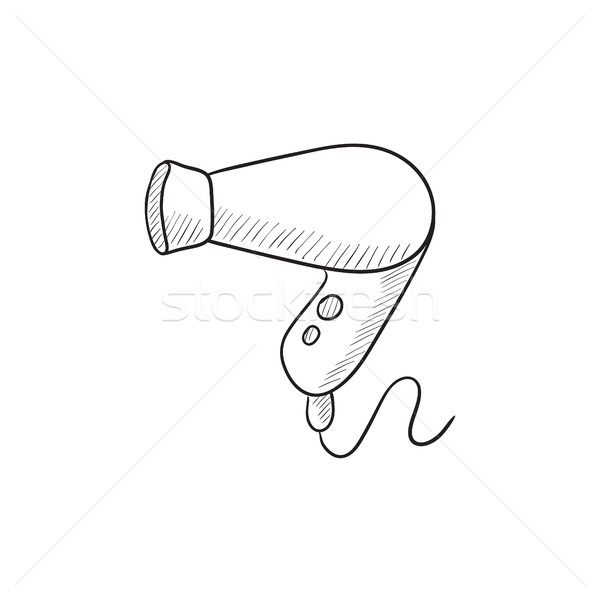 Stock photo: Hair dryer sketch icon.
