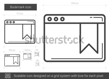 Bladwijzer lijn icon vector geïsoleerd witte Stockfoto © RAStudio