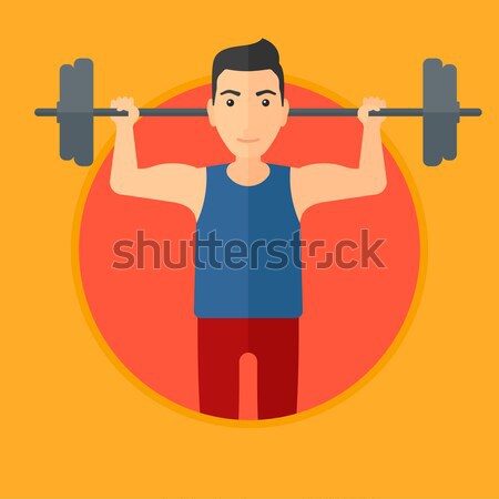 Man lifting barbell vector illustration. Stock photo © RAStudio