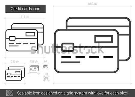 Stock photo: Credit cards line icon.