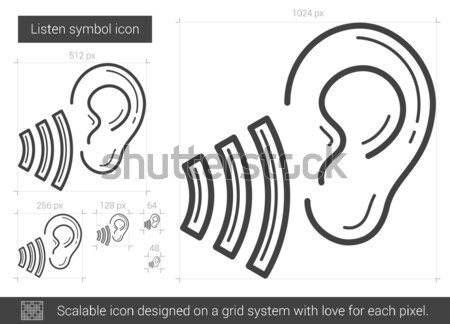 Stock photo: Hearing line icon.