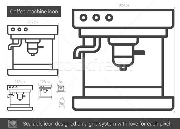 Stock photo: Coffee machine line icon.