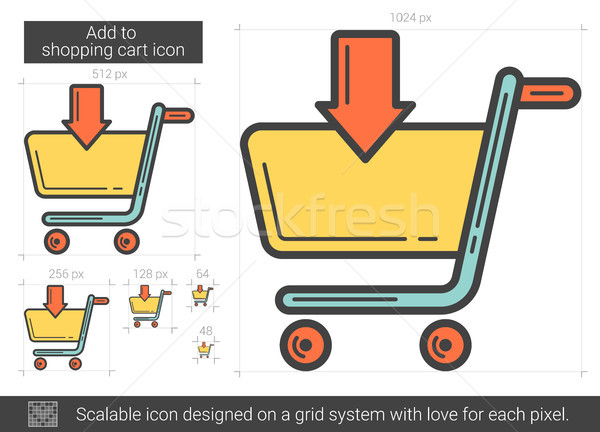 Stock photo: Add to shopping cart line icon.