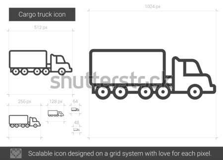 Lastwagen line Symbol Vektor isoliert weiß Stock foto © RAStudio
