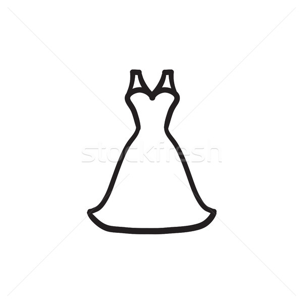Suknia ślubna szkic ikona wektora odizolowany Zdjęcia stock © RAStudio