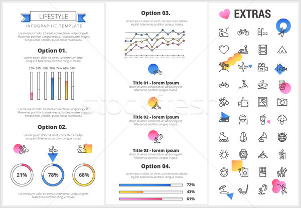 Lifestyle infographic template, elements and icons Stock photo © RAStudio