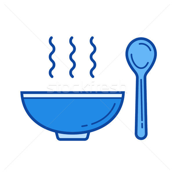 Bowl of soup line icon. Stock photo © RAStudio