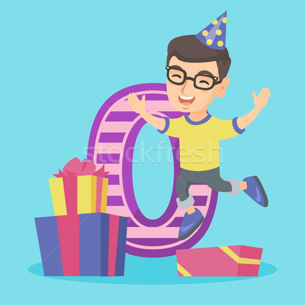 Caucasian boy celebrating first birthday. Stock photo © RAStudio