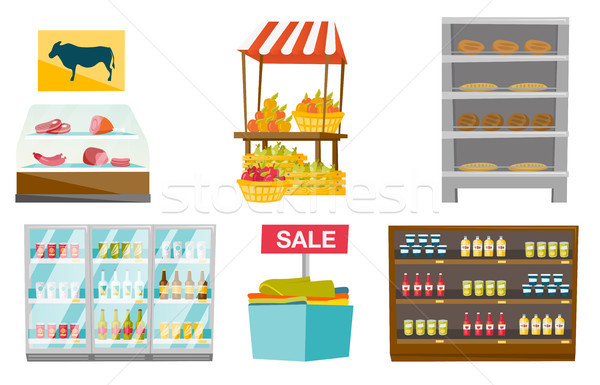 Store furniture vector cartoon illustrations set. Stock photo © RAStudio