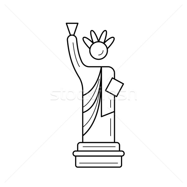 Liberté statue ligne icône vecteur isolé [[stock_photo]] © RAStudio