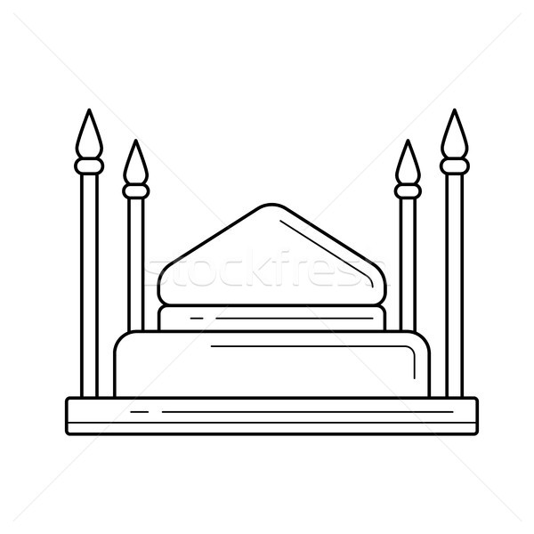 Moskee lijn icon vector geïsoleerd witte Stockfoto © RAStudio