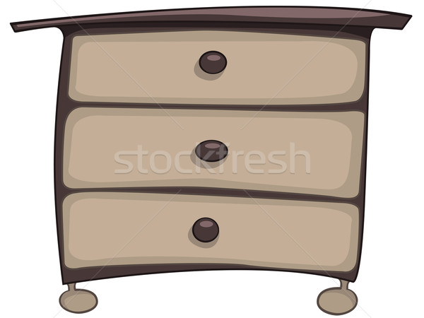 Cartoon maison meubles poitrine tiroirs isolé Photo stock © RAStudio