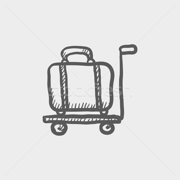 Luggage on a trolley sketch icon Stock photo © RAStudio