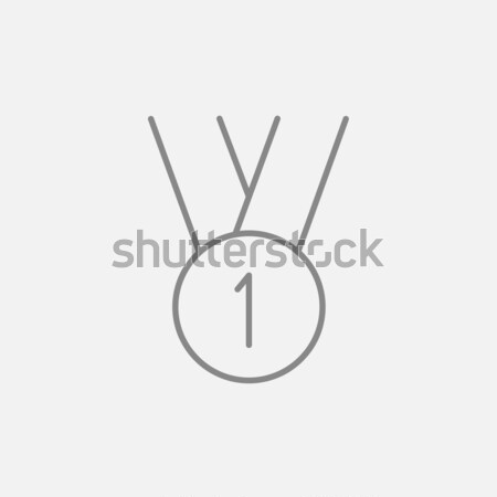 The medal for the first place icon drawn in chalk. Stock photo © RAStudio