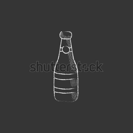 Glass bottle icon drawn in chalk. Stock photo © RAStudio