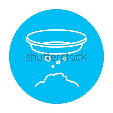 Stock photo: Bowl for sifting gold line icon.