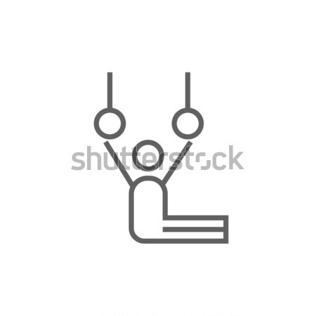 Foto stock: Gimnasta · realizar · anillos · línea · icono