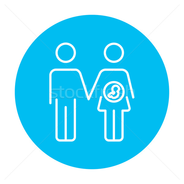 Husband with pregnant wife line icon. Stock photo © RAStudio