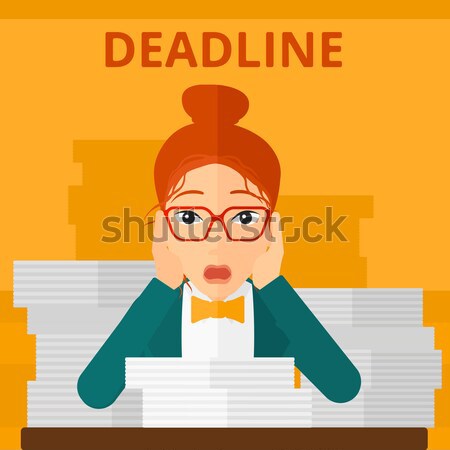 Woman having problem with deadline. Stock photo © RAStudio