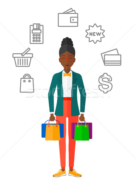 Happy customer with bags. Stock photo © RAStudio