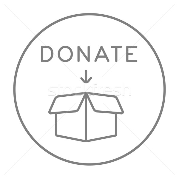 Donatie cutie linie icoană deschide web Imagine de stoc © RAStudio