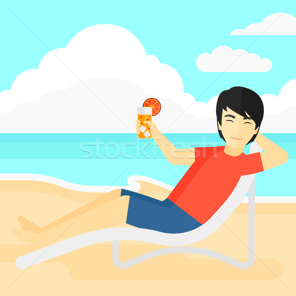 Man sitting in chaise longue. Stock photo © RAStudio